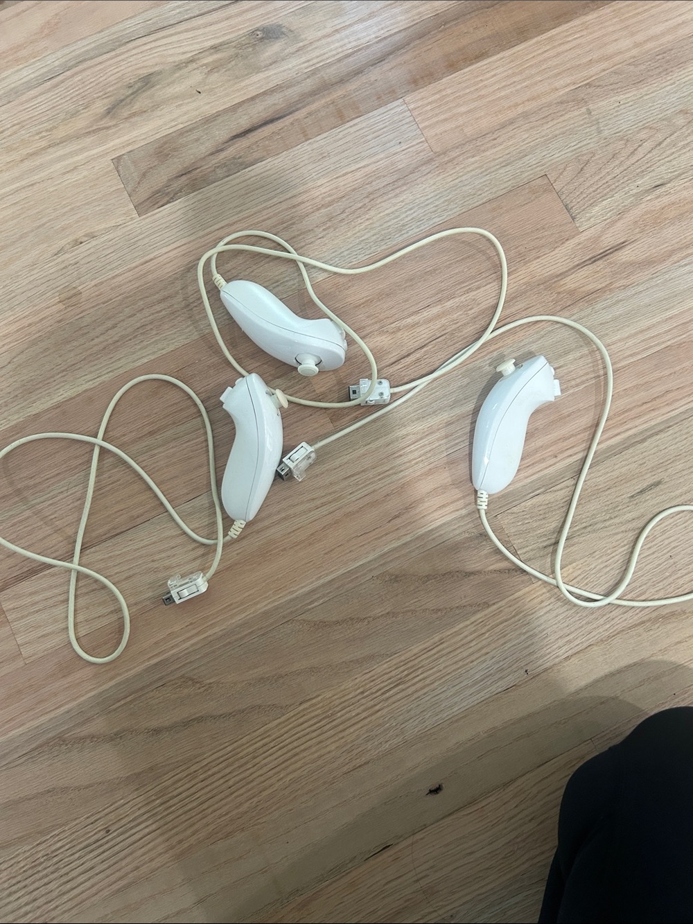 Nintendo White Wii Nunchuk Controller Pair with Cables